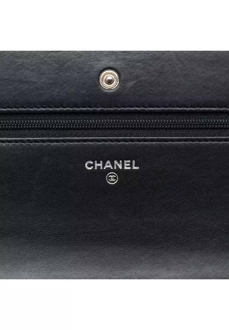 Pre-Loved Chanel Airline Quilted Lambskin Wallet On Chain