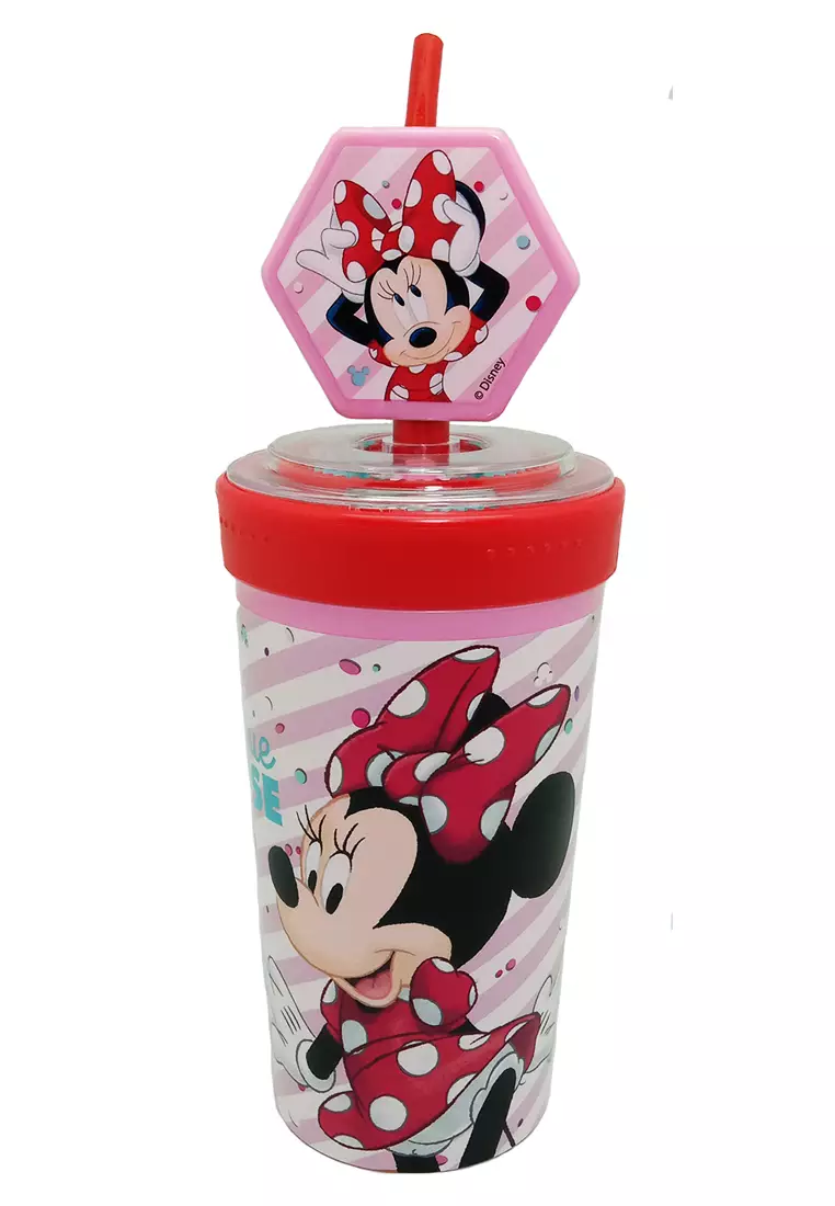 Straw Topper Mouse Peach White Glitter Shiny Studded Cup Tumbler