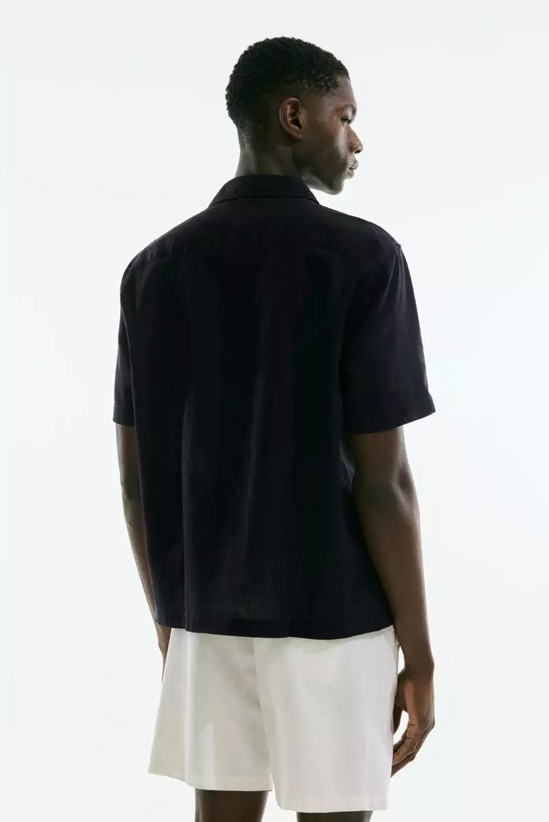 Regular Fit Short-sleeved linen-blend shirt