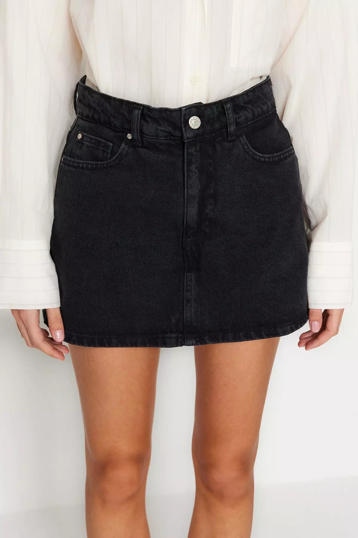 High Waist Denim Skorts