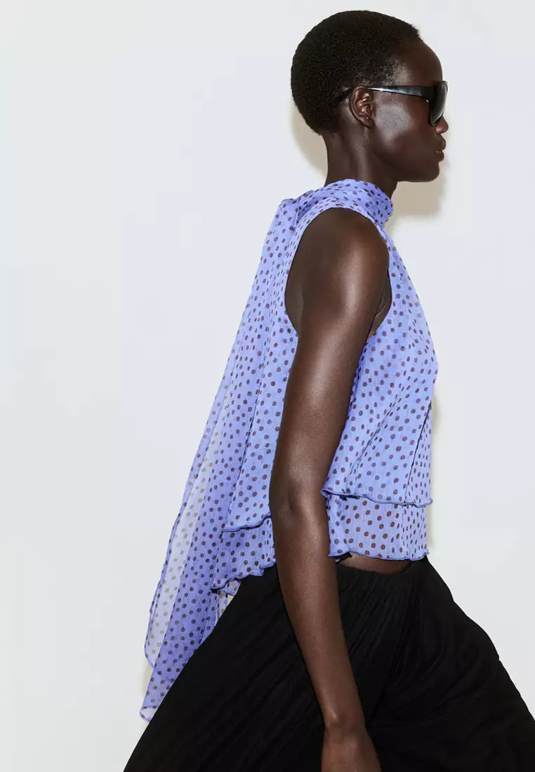 Mango Ruffles Polka Dot Blouse 2026 | Buy Mango Online | ZALORA