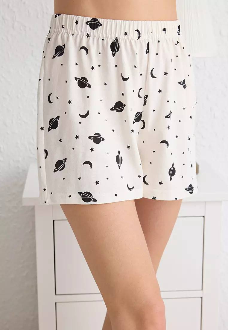 Galaxy Patterned Knitted Pajama Set