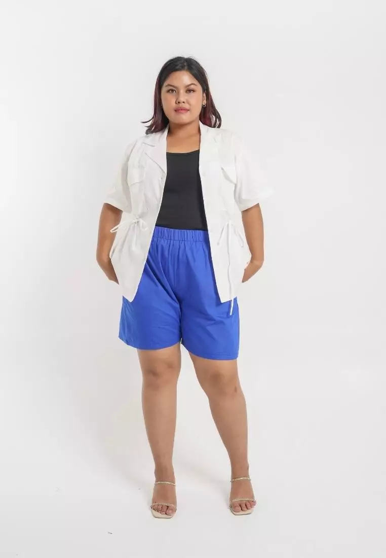 Plus Size Outer Top Blazer Naomie White