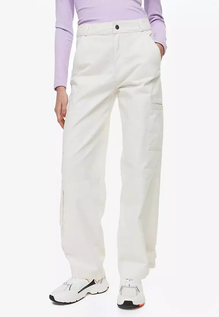 Buy H M Straight Cargo Trousers 2023 Online ZALORA Singapore