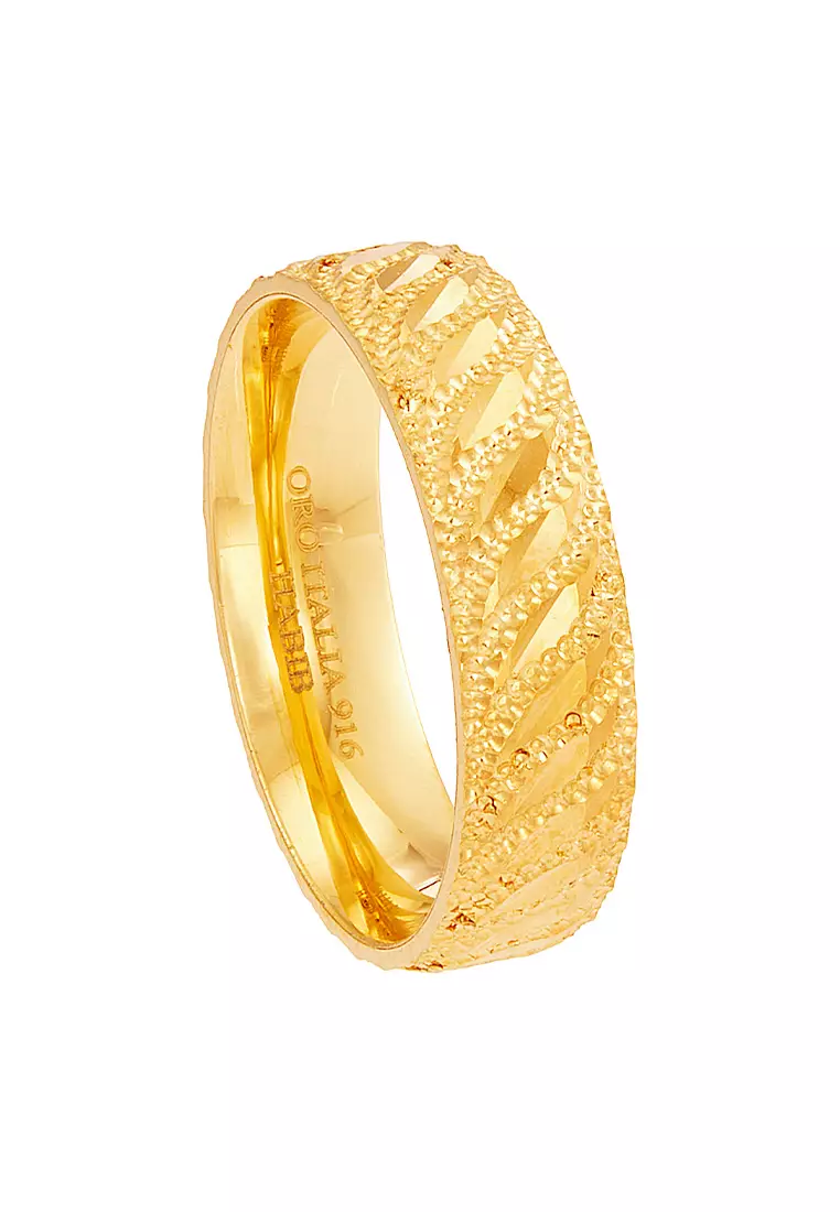 Buy HABIB HABIB Oro Italia 916 Yellow Gold Ring GR59000425 (22K Gold ...