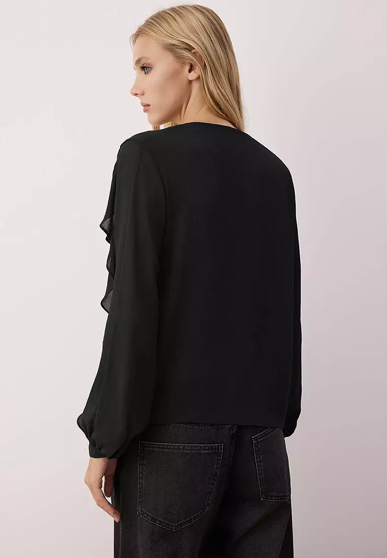 Ruffle V-Neck Blouse