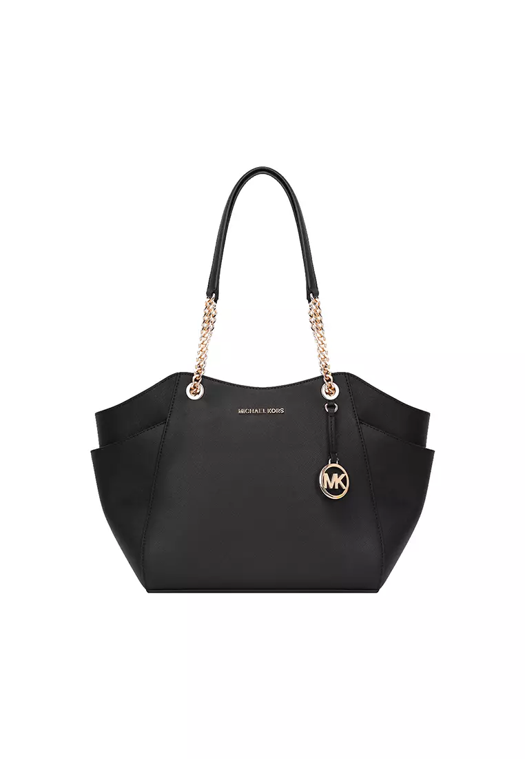 Michael kors black purse with gold lock hot sale