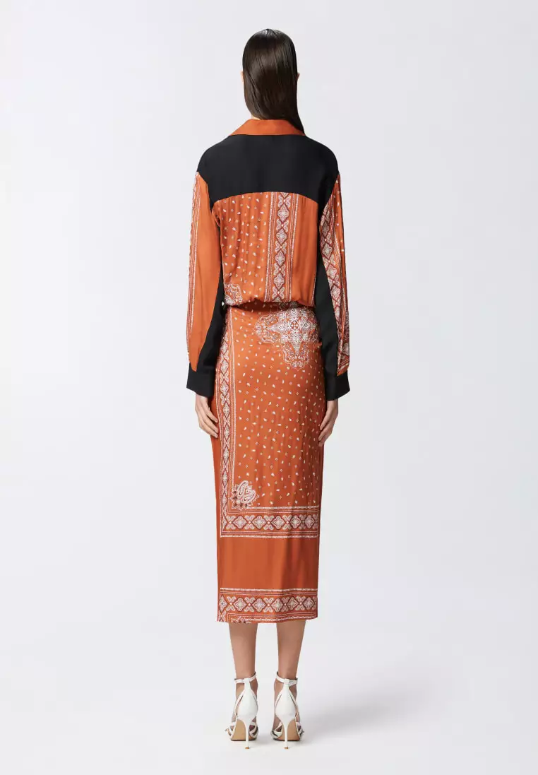 Batik printed wrap dress