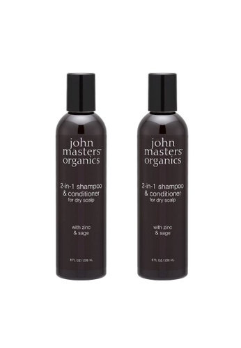 JOHN MASTERS ORGANICS 2PCS John Masters Organics  2-In-1 Shampoo & Conditioner For Day Scalp With Zinc & Sage 236ml/8fl.oz FE845BEBF1D698GS_1