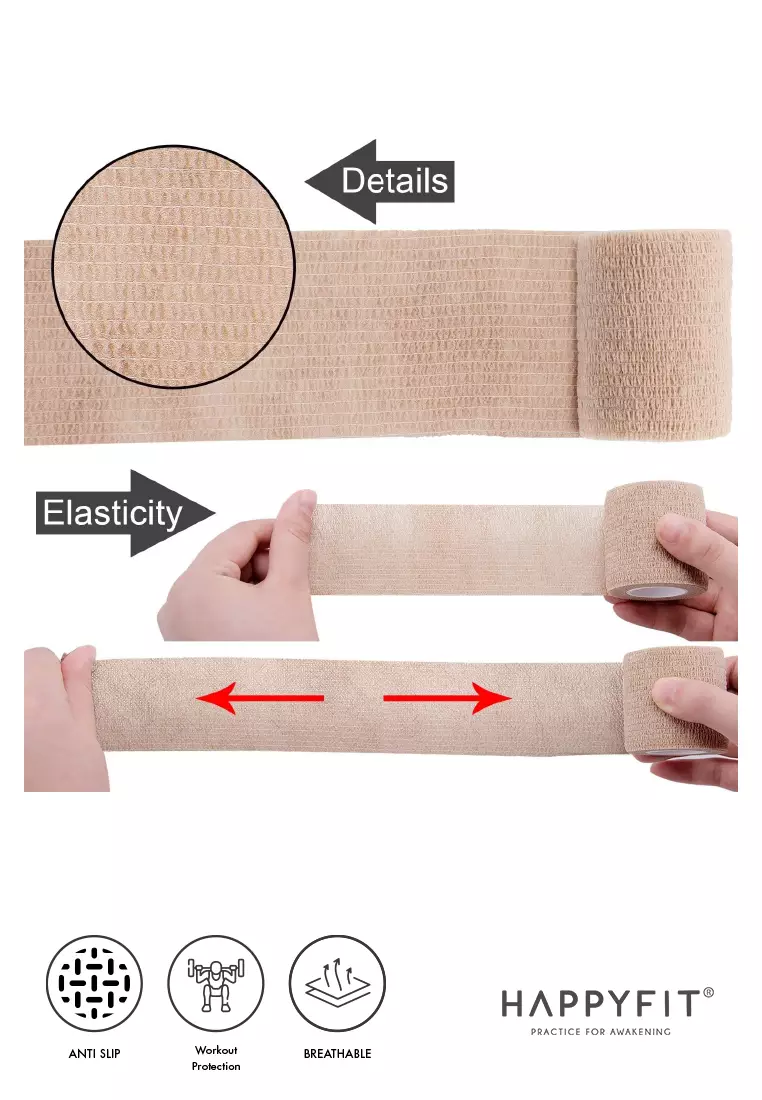 HAPPYFIT Kinesio Support Tape Non-Woven Self Adhesive - Finger & Wrist Tape - Perban Olahraga - 7,5cm x 4,5m