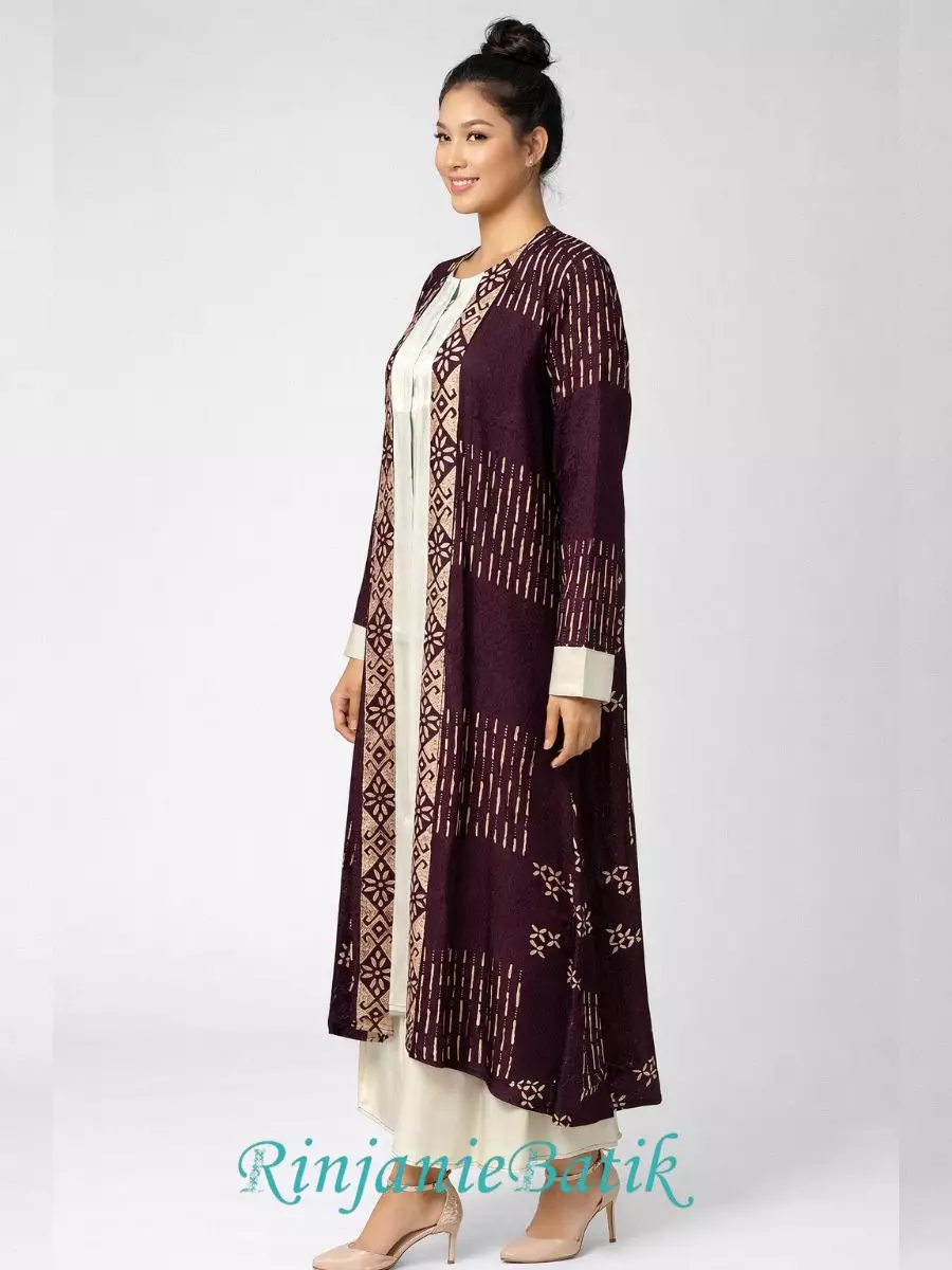 Rinjanie Batik - PDEU RW - Gamis Ramadhani Terracota - Batik Cap - Dress Raya