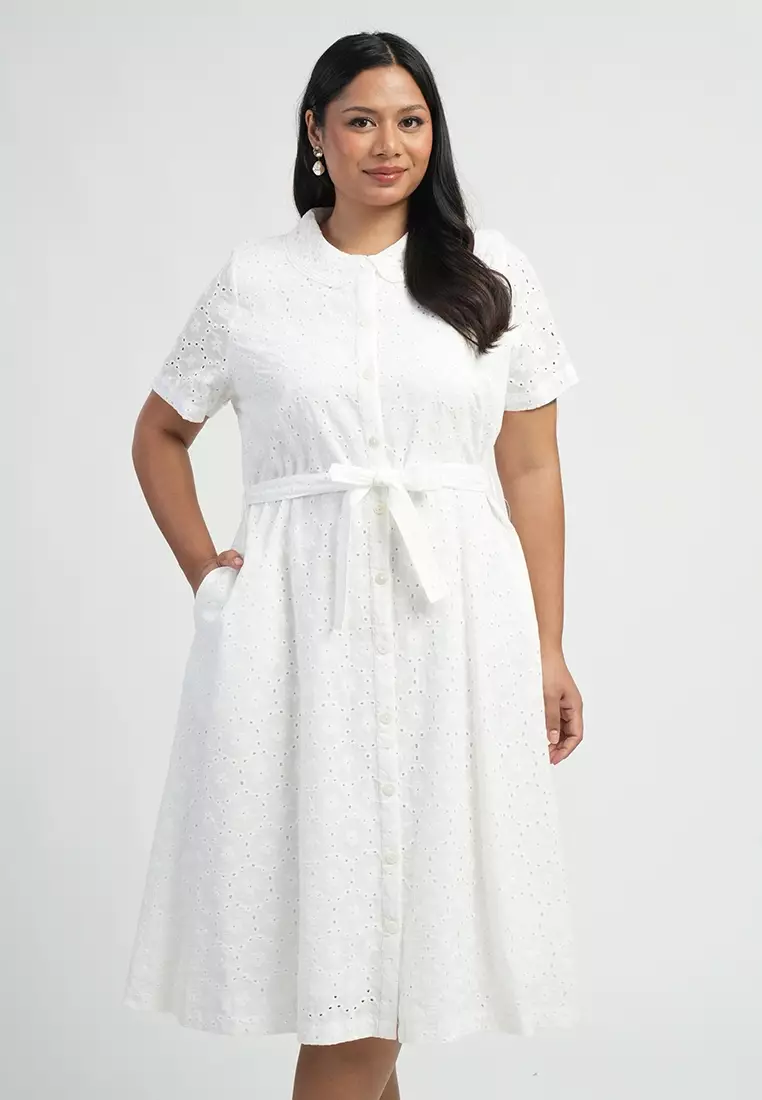 Milly by Paperdolls Cleo Eyelet Shirt Dress