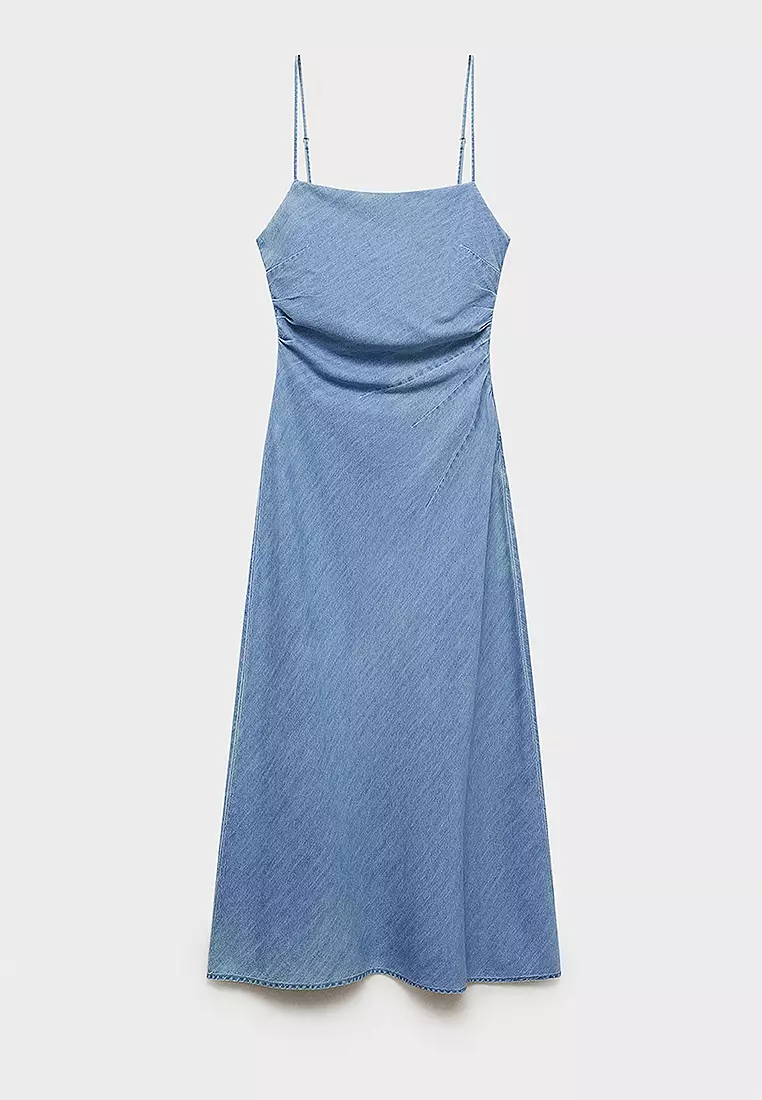 Draped Denim Dress
