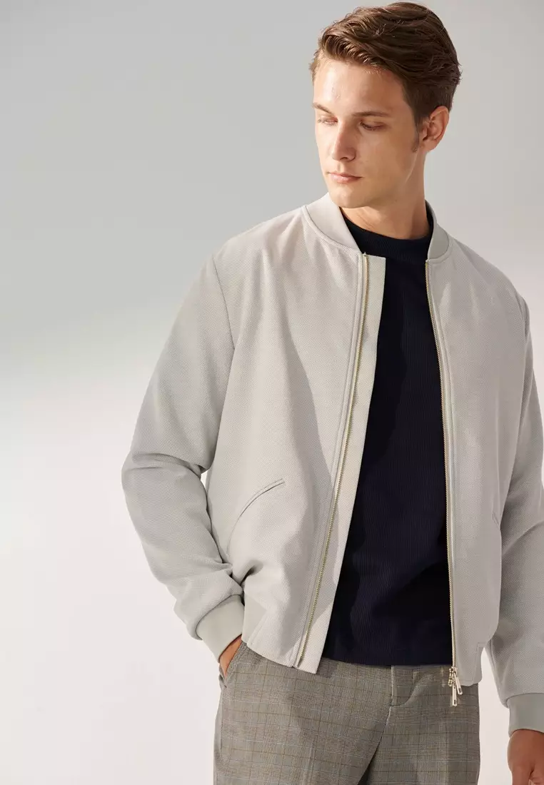 Buy SST&C Light Grey Baseball Jacket 2025 Online | ZALORA