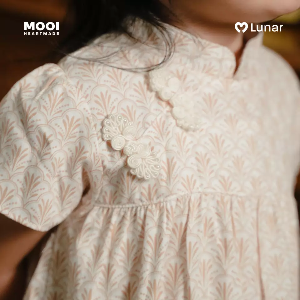 Mooi Dress Anak Perempuan Lunar Collection Lyn Cheongsam Dress - Cream