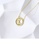 Glamorousky white 925 Sterling Silver Plated Gold Fashion Simple Moon Shell Geometric Round Pendant with Cubic Zirconia and Necklace 12BEEAC37C3DC4GS_4