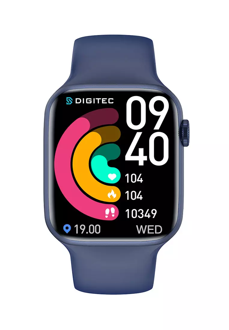 Digitec Jam Tangan Smartwatch - Blue Black - Rubber Strap - DG-SW-VISION-BL
