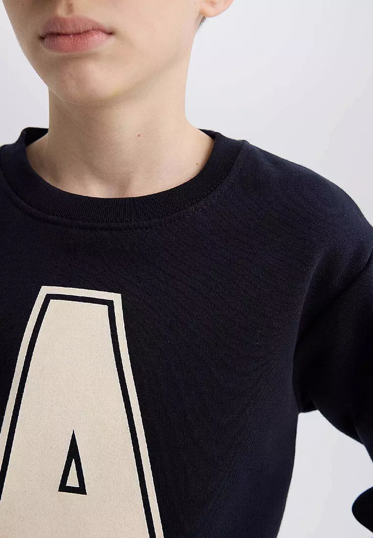 Crew Neck Printed Sweatshirt