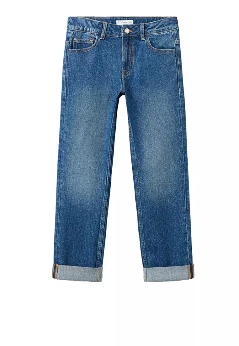 Turned-Up Straight Jeans