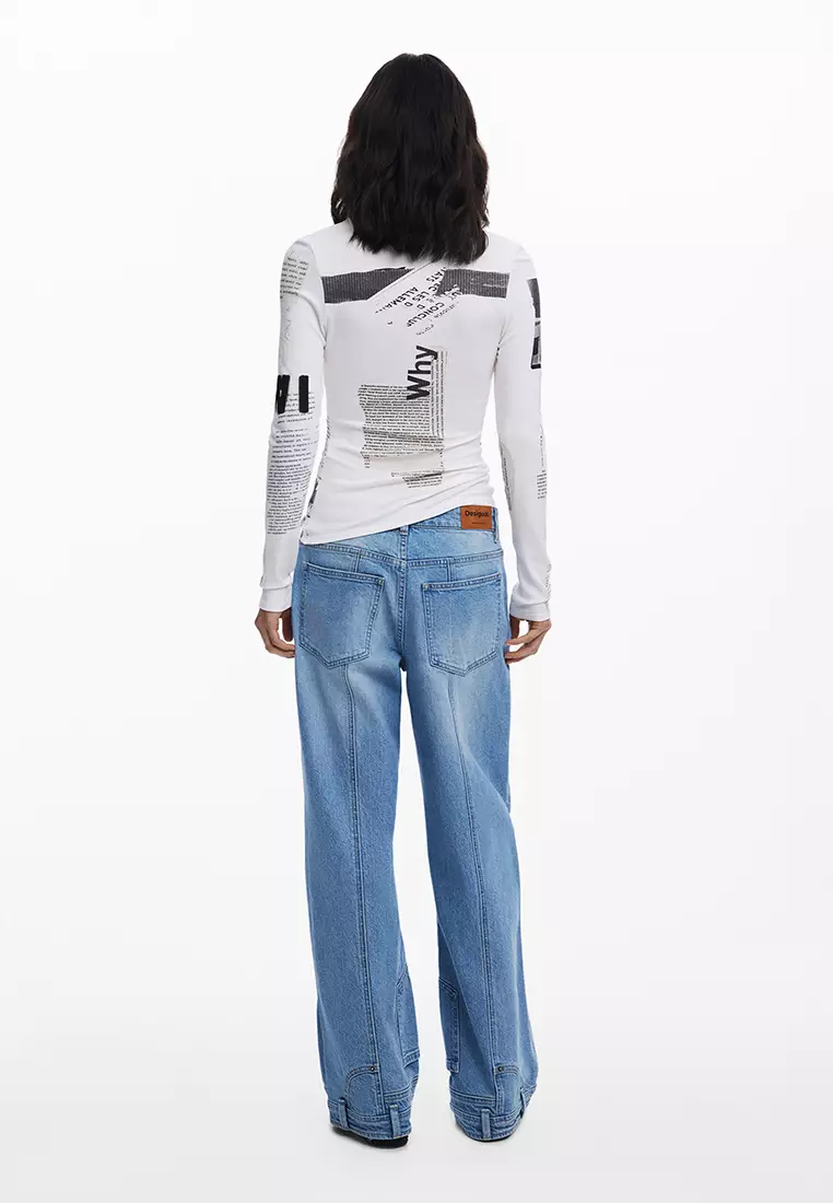 Ribbed newspaper T-shirt