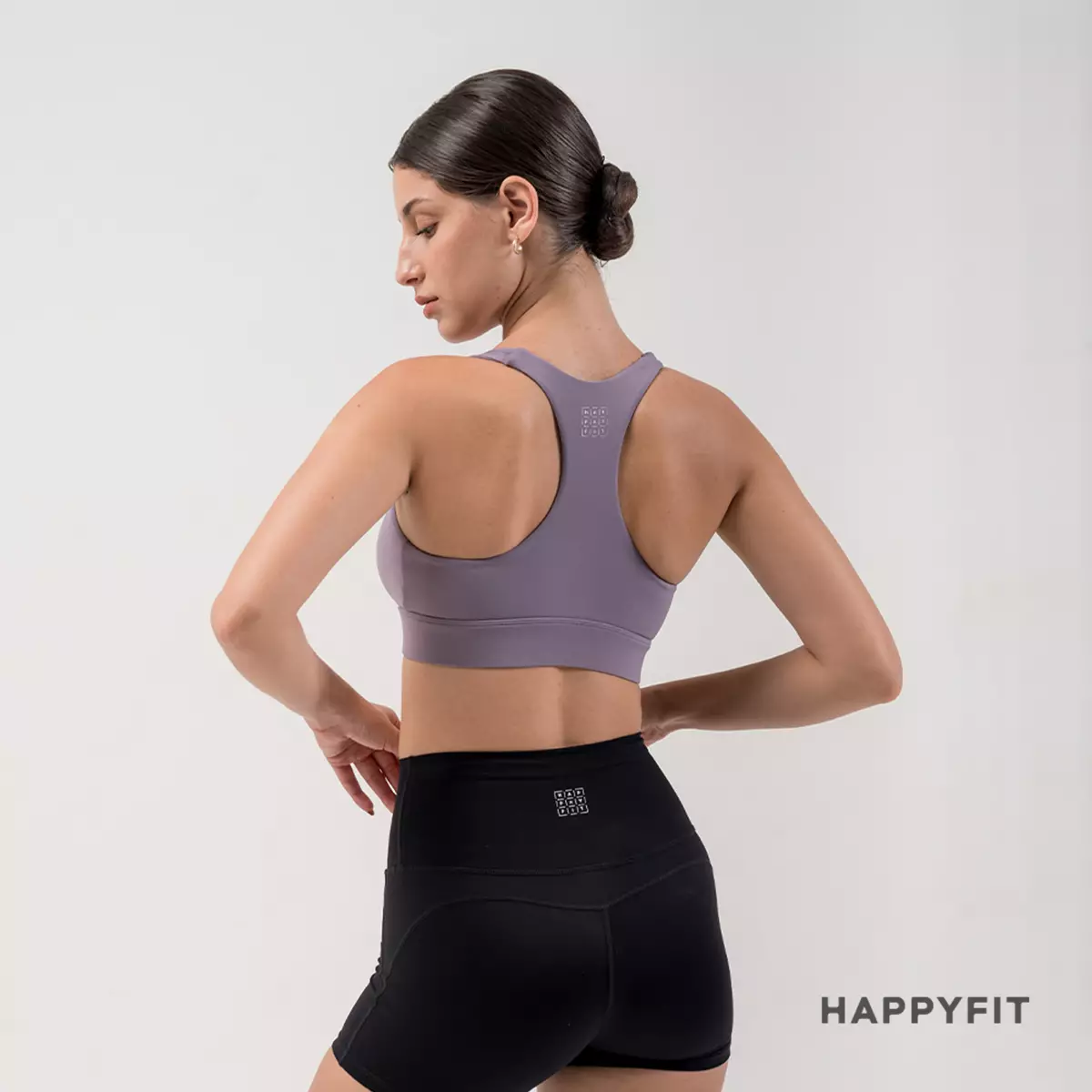 Happyfit Zip Front High Support Sports Bra / Bra Olahraga Wanita - Dusty Purple
