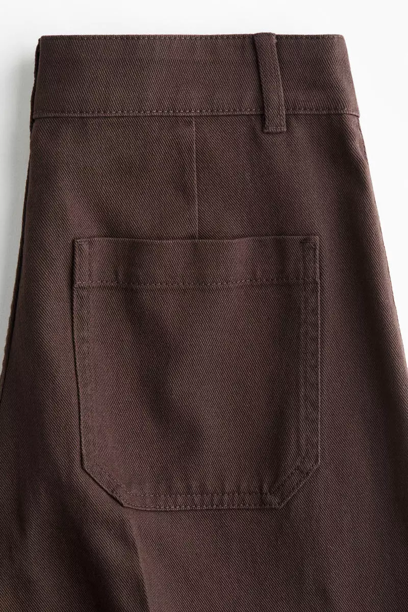 Wide twill trousers