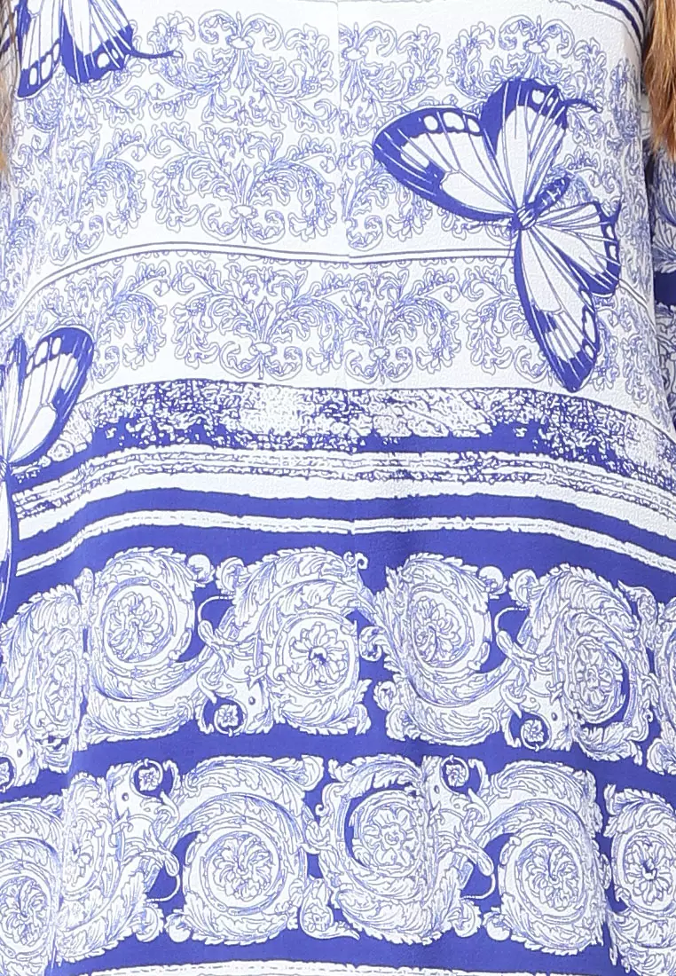 Rina Printed Kurung Blue Butterfly