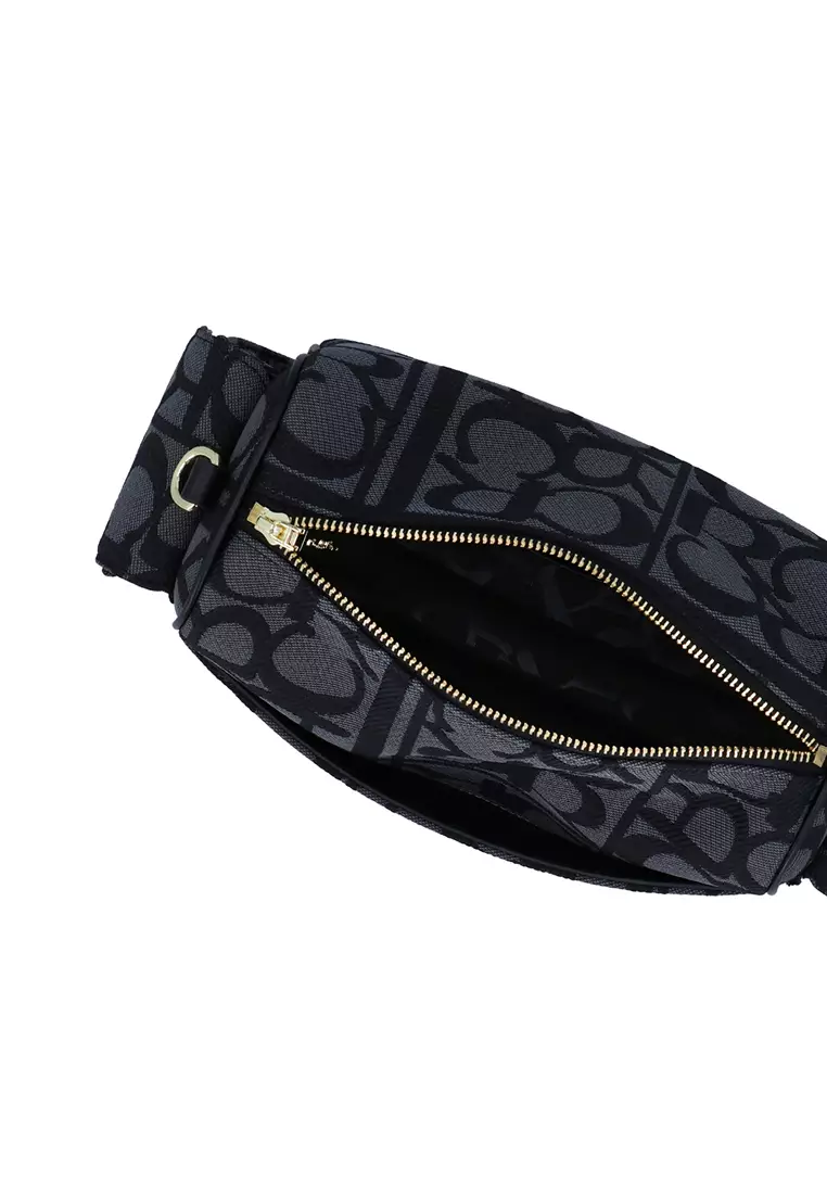 Carlo GEO Jacquard Ellie Pocketed Bag - Black