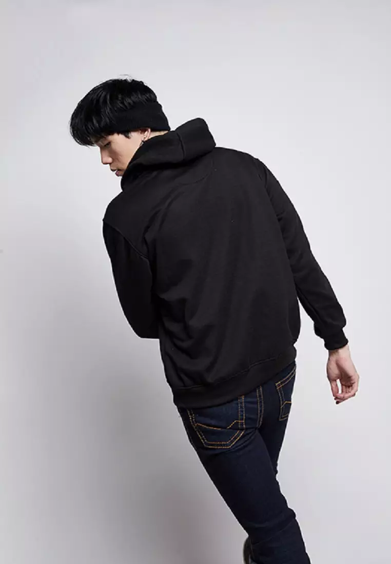 Jaket Polos Jumper Hoodie Sweater Warna Hitam