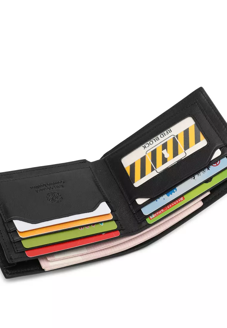 Men's Genuine Leather RFID Blocking Bi Fold Wallet