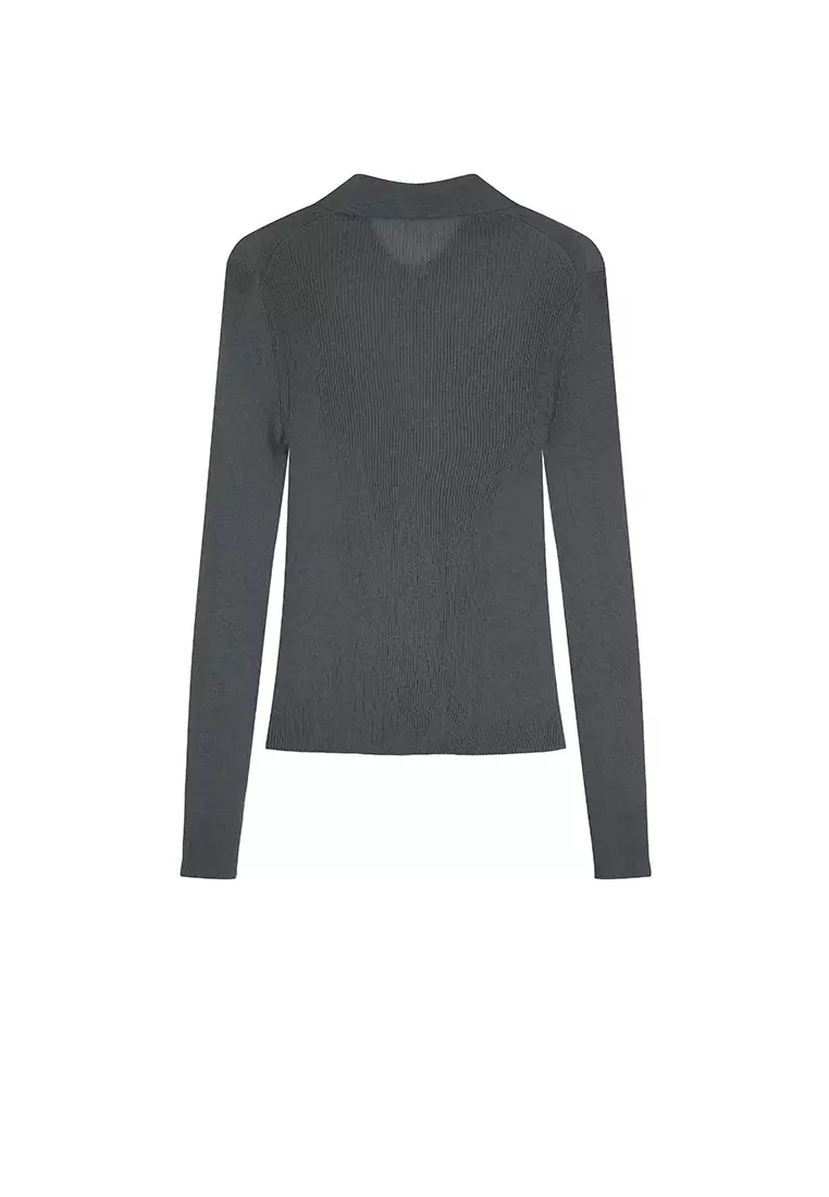 棉修身超薄款長袖套頭針織衫