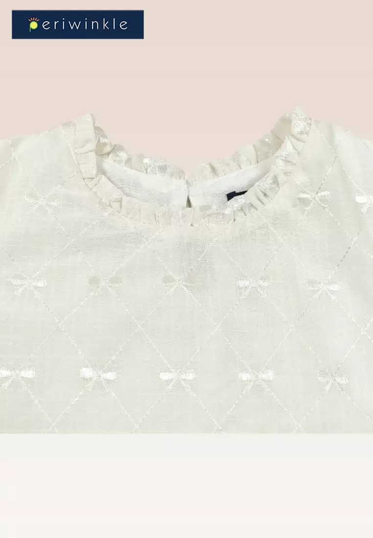 Nallah Girls Two-Piece Top and Checked Short Set