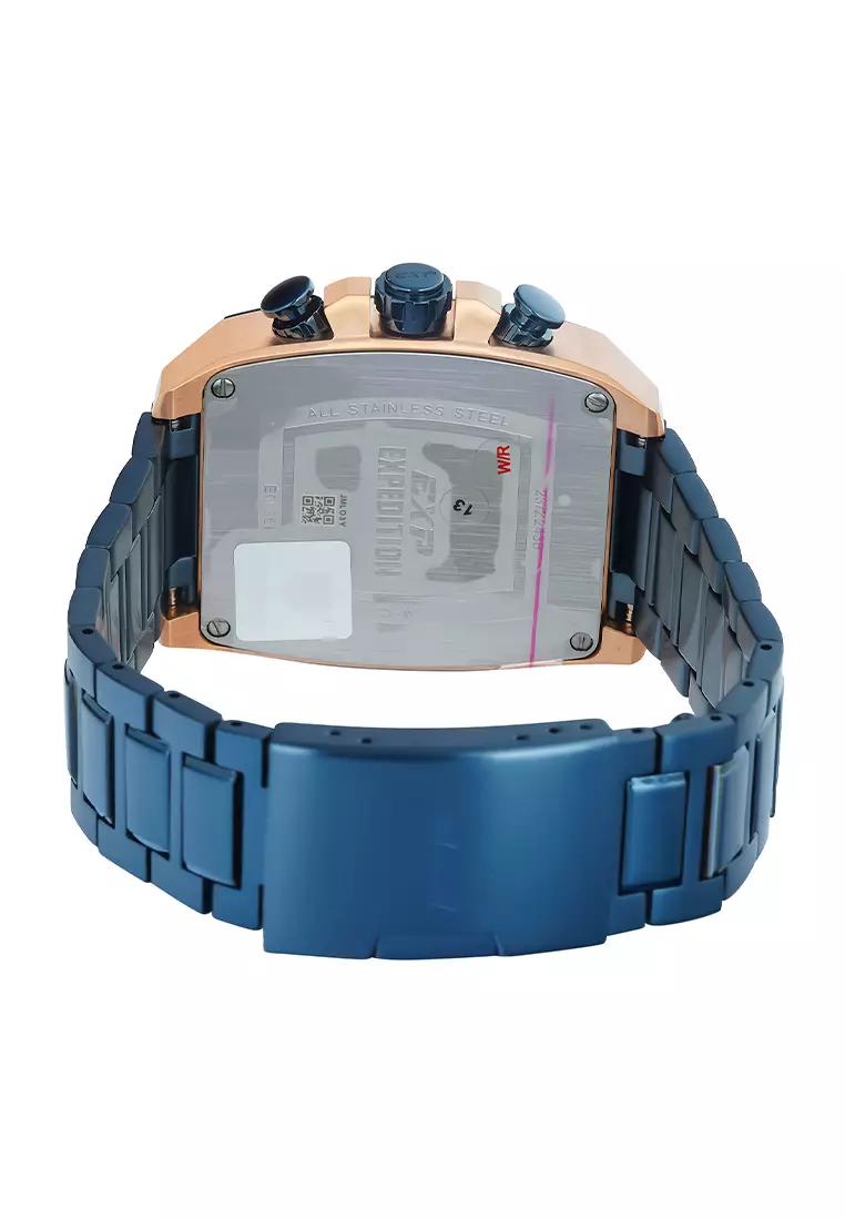 Expedition EXP - Jam Tangan Chronograph Pria - Rosegold Case Blue Dial - Stainless Steel - 6636BCBURBU