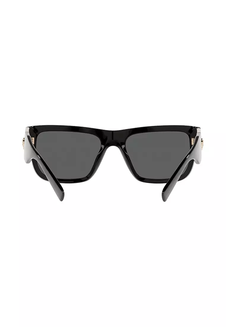 Men's Rectangle Frame Black Acetate Sunglasses - VE4406