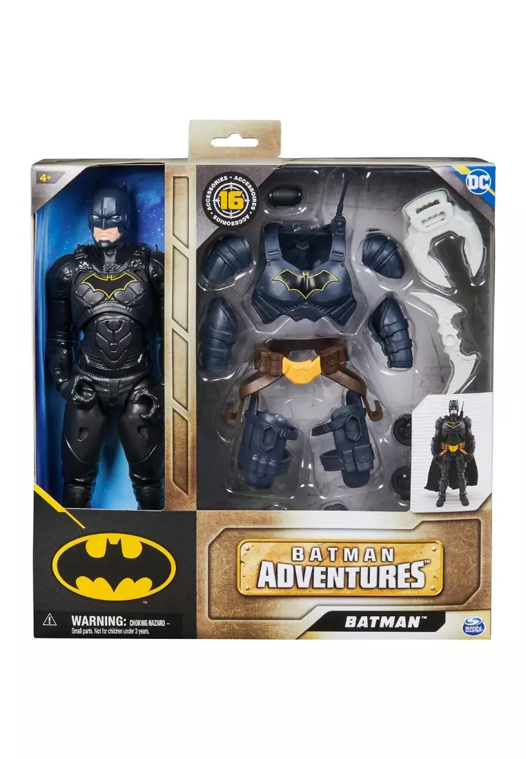 DC Comics, Batman Adventures, Batman Action Figure with 16 Armor Accessories, 17 Points of Articulation, 12-inch