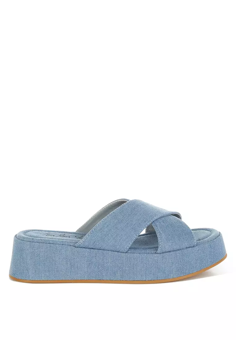 Discount on London Rag  shoes - SKU: Denim Flatform Slip Ons