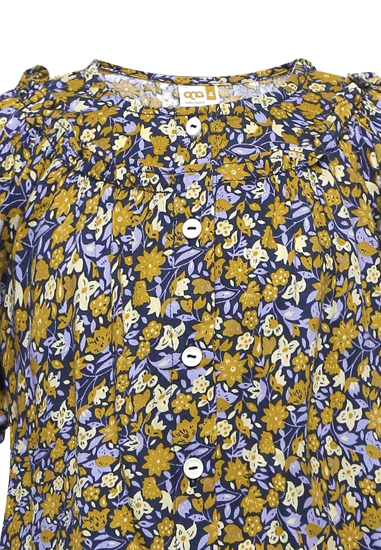 Qna Girl Hayat Blouse Panjang Anak Multicolor Motif Bunga