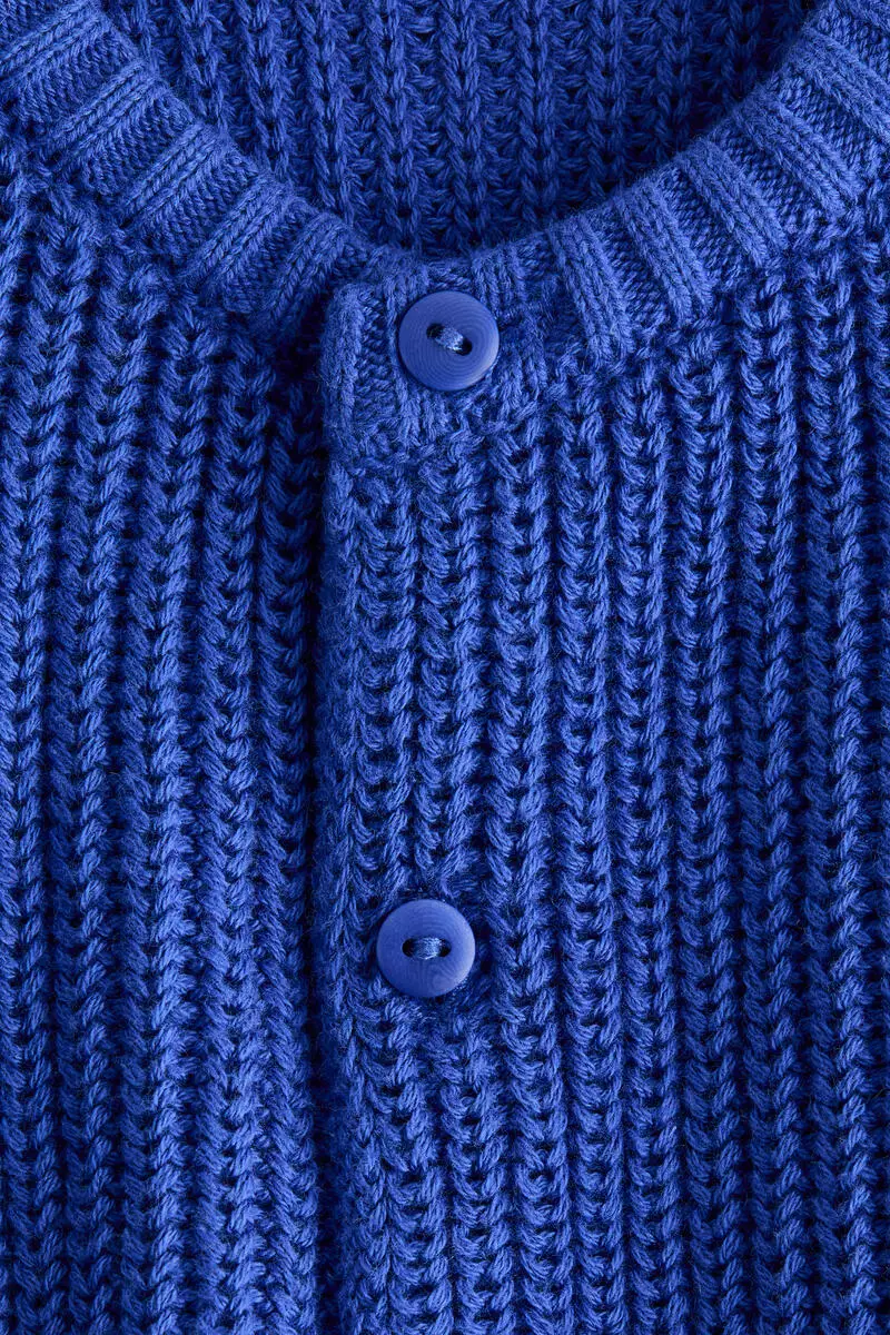 Patent-knit cotton cardigan