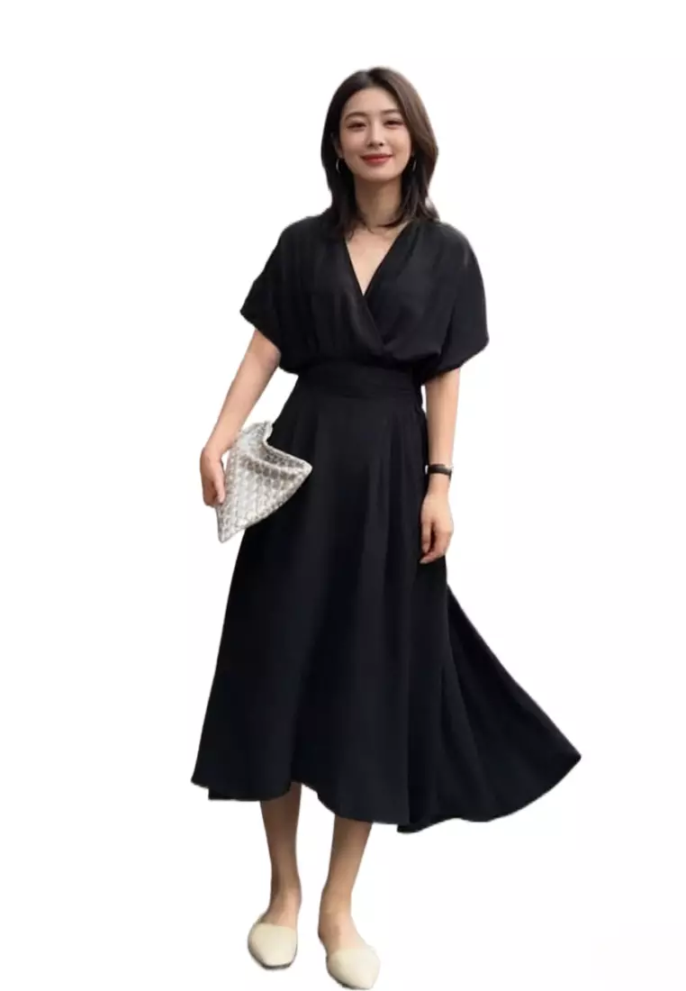 sachin and babi light blue dress Buy Sunnydaysweety V-Neck High Waist Midi Dress CA26031909BK Online