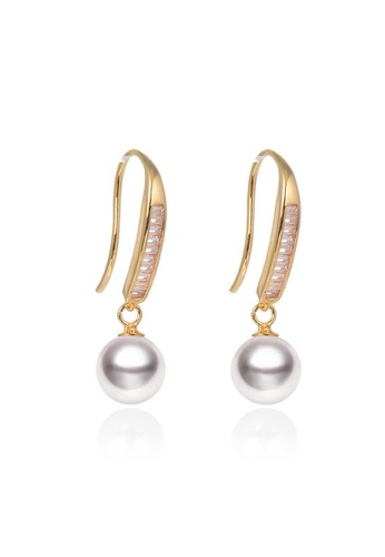 A-Excellence silver Premium Freshwater Pearl  6.75-7.5mm Geometric Earrings 11CA6AC0341B43GS_1
