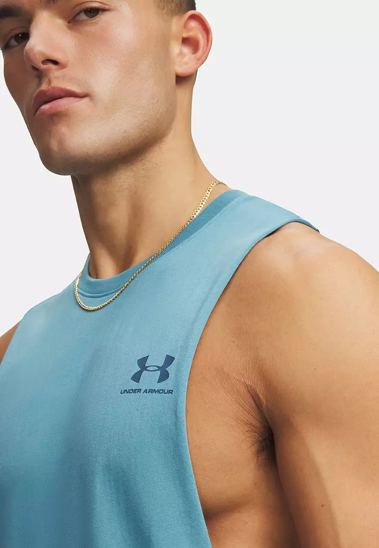 Sportstyle Left Chest Cut-Off Tank Top