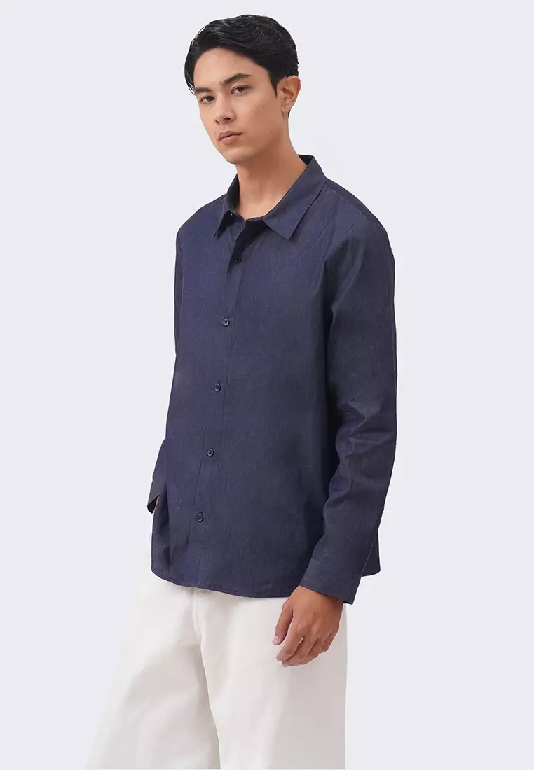 Men's Chambray Long Sleeve Shirt - The Denim Standard