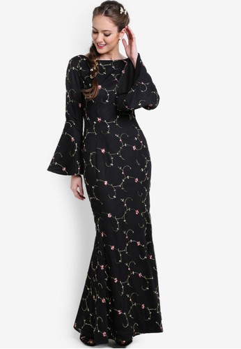 Floral Flare Sleeves Dress