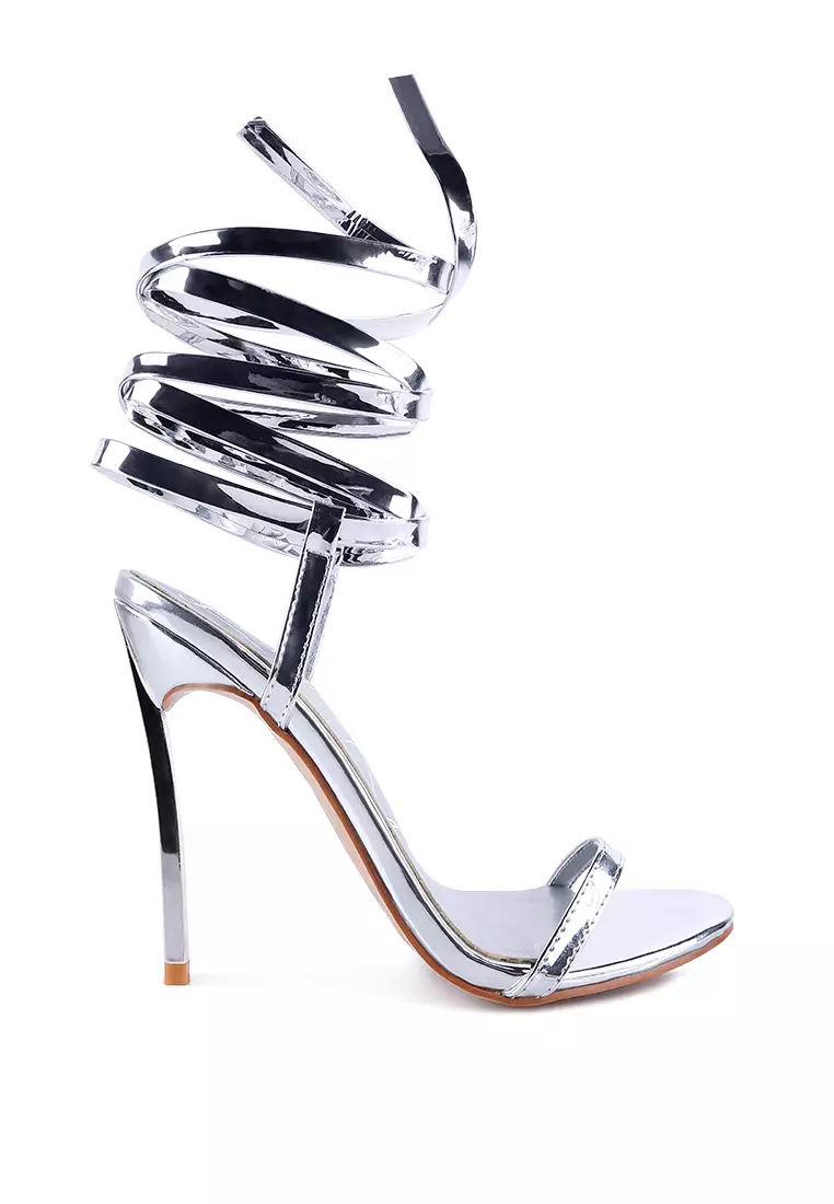 Buy London Rag Silver Stiletto Lace Up Sandal Online ZALORA Malaysia