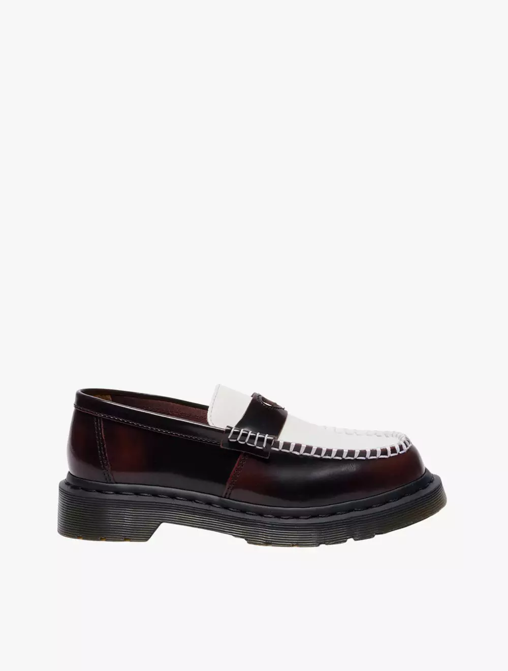 Dr. Martens Penton Heart Loafer Cherry Red White Arcadia Smooth