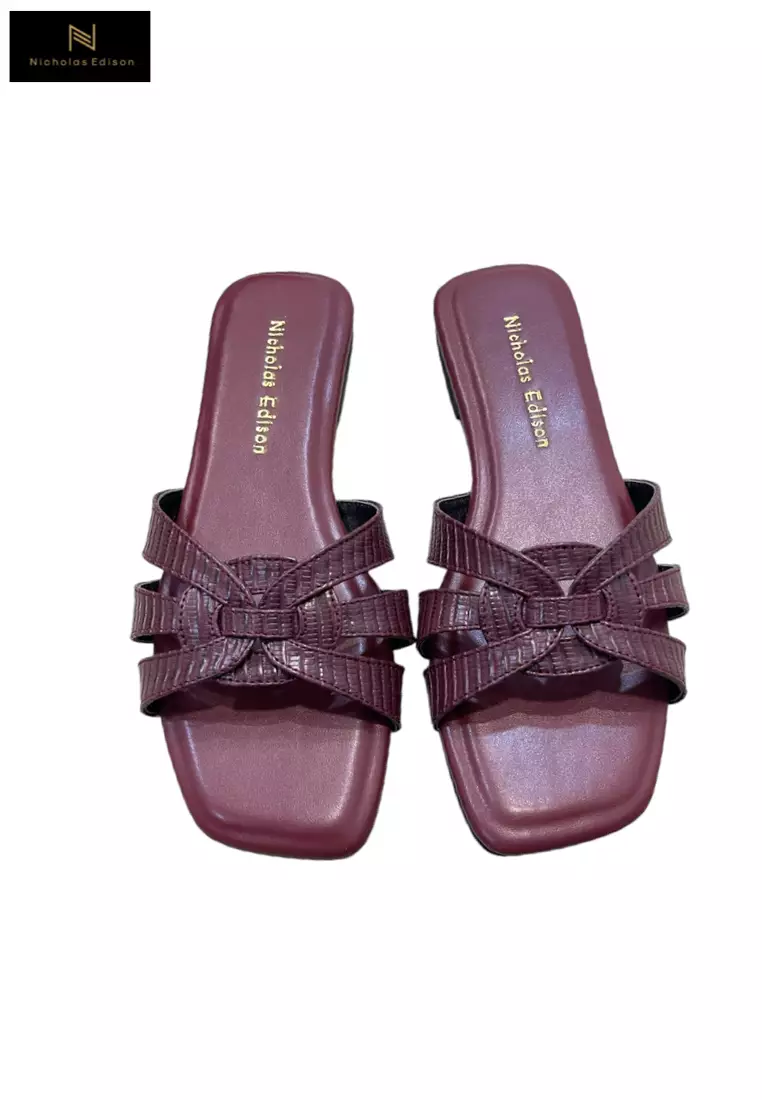Nicholas Edison Sandal Costa Maroon