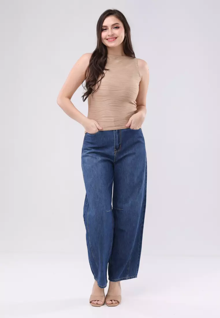 Soft Asymmetrical Knits Sleeveless Blouse