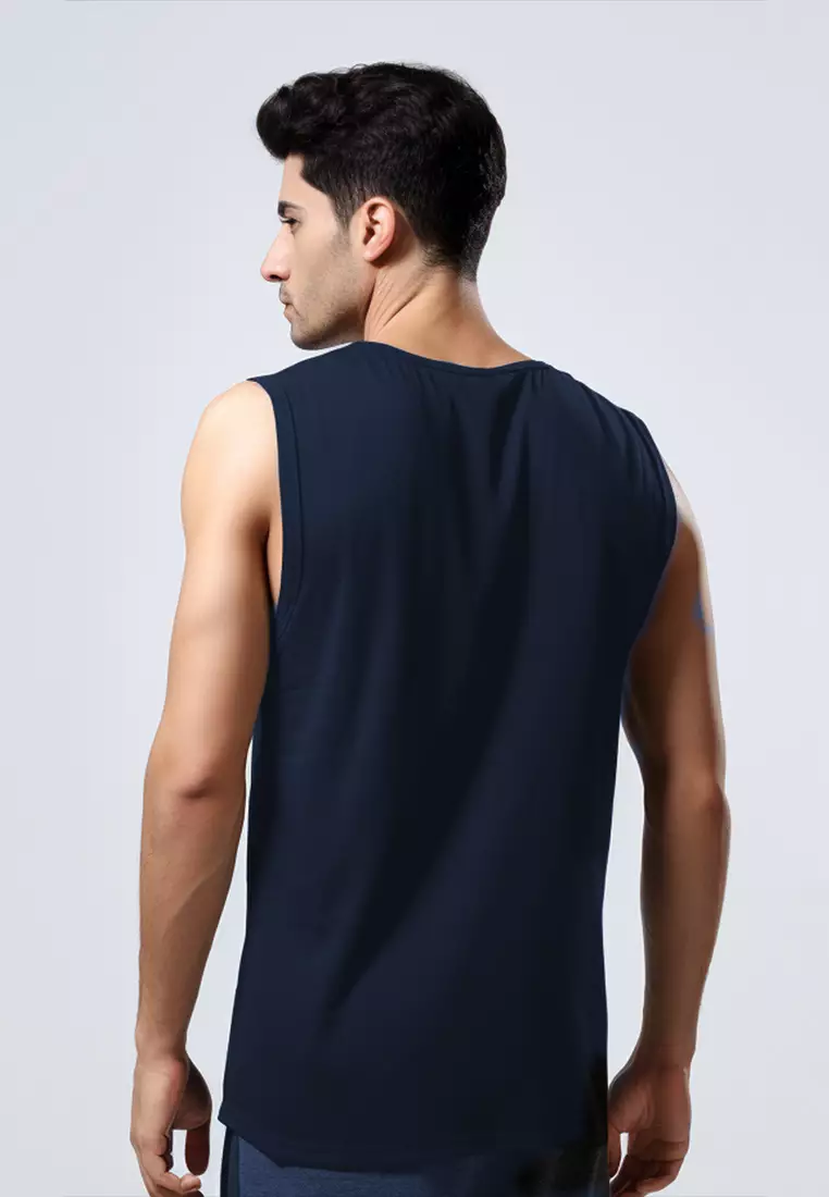 MTI57 Kutung Pria Casual SVN Thickblock Logo Chest Navy