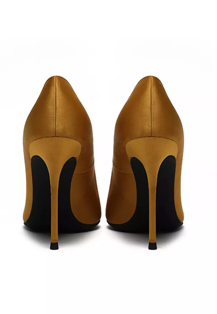 10CM Silk Fabrics Pointed High Heel Shoes HZL213