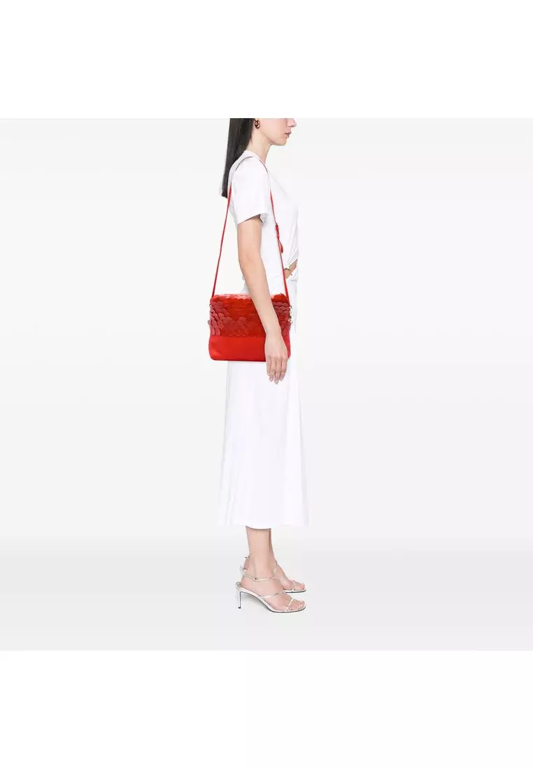Pre-Loved Burberry Leather The Petal Clutch With Strap